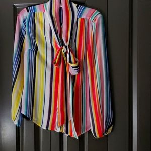 New York and Co Rainbow striped blouse size S